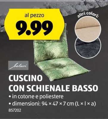 CUSCINO CON SCHIENALE BASSO