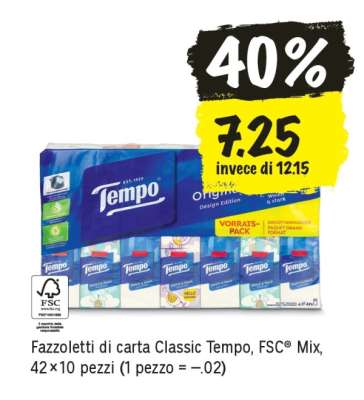 Fazzoletti di carta Classic Tempo