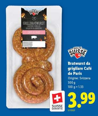 Bratwurst da grigliare Café de Paris