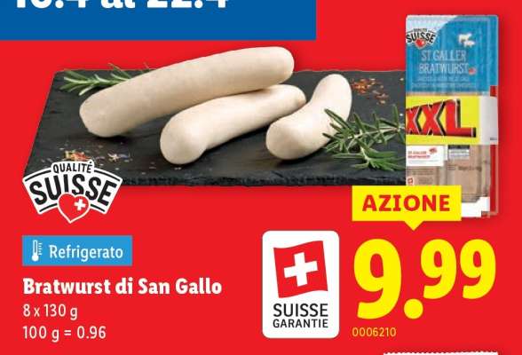 Bratwurst di San Gallo