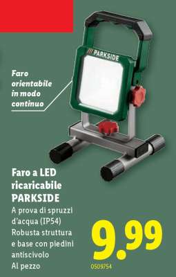 Faro a LED ricaricabile PARKSIDE