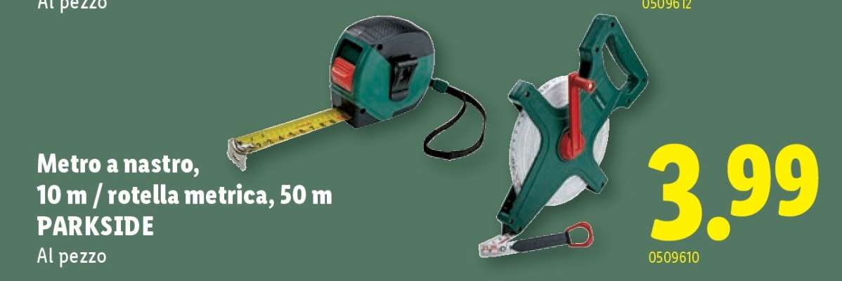 Metro a nastro, 10 m / rotella metrica, 50 m