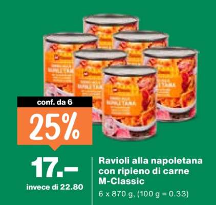 Ravioli alla napoletana con ripieno di carne M-Classic