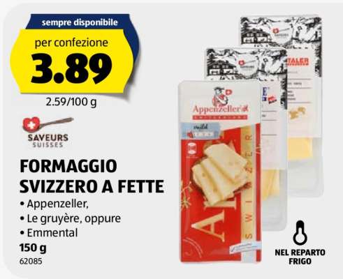 FORMAGGIO SVIZZERO A FETTE