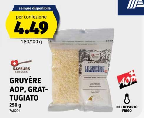 GRUYÈRE AOP, GRATTUGIATO