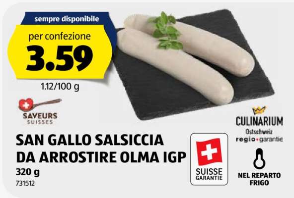 SAN GALLO SALSICCIA DA ARROSTIRE OLMA IGP
