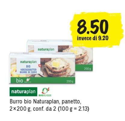 Burro bio Naturaplan, panetto