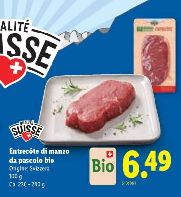 ENTRECÔTE DI MANZO DA PASCOLO BIO