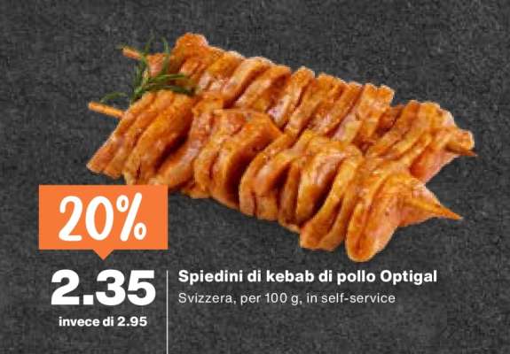 Spiedini di kebab di pollo Optigal