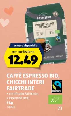 Caffè Espresso Bio, Chicchi Interi Fairtrade