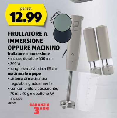 FRULLATORE A IMMERSIONE OPPURE MACININO