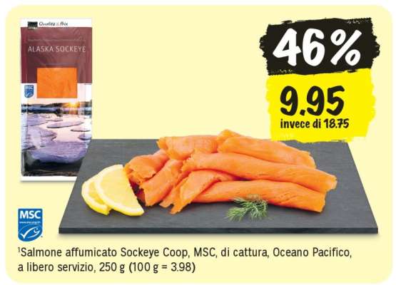Salmone affumicato Sockeye Coop