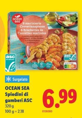 OCEAN SEA Spiedini di gamberi ASC