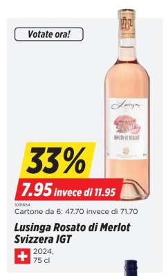 Lusinga Rosato di Merlot Svizzera IGT