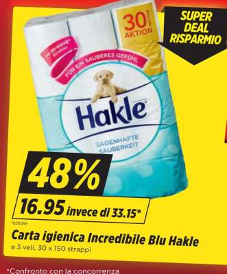 Carta igienica Incredibile Blu Hakle