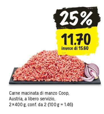 Carne macinata di manzo Coop