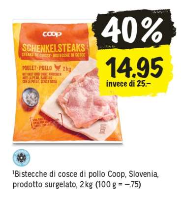 Bistecche di cosce di pollo Coop