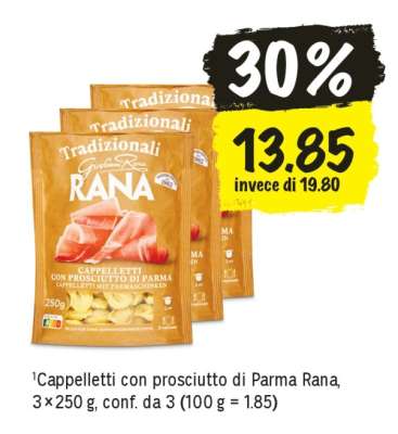 Cappelletti con prosciutto di Parma Rana