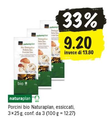 Porcini bio Naturaplan, essiccati