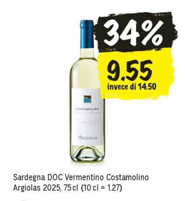 Sardegna DOC Vermentino Costamolino Argiolas 2025