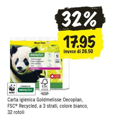 Carta igienica Goldmelisse Oecoplan