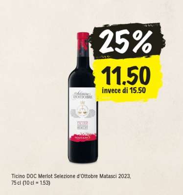 Ticino DOC Merlot Selezione d'Ottobre Matasci 2023