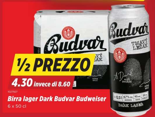 Birra lager Dark Budvar Budweiser