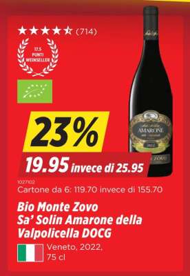 Bio Monte Zovo Sa’ Solin Amarone della Valpolicella DOCG
