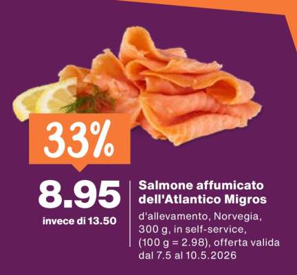 Salmone affumicato dell'Atlantico Migros