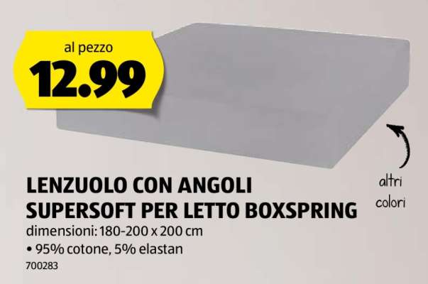 LENZUOLO CON ANGOLI SUPER-SOFT PER LETTO BOXSPRING