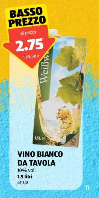 VINO BIANCO DA TAVOLA