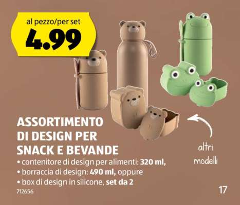ASSORTIMENTO DI DESIGN PER SNACK E BEVANDE