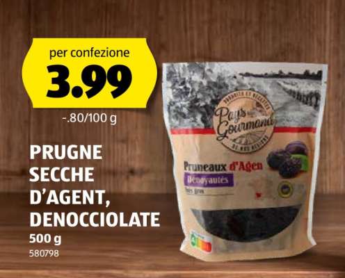 PRUGNE SECCHE D'AGENT, DENOCIOCLATE