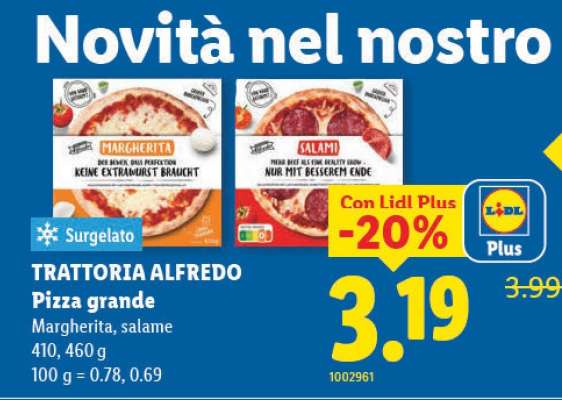 TRATTORIA ALFREDO Pizza grande