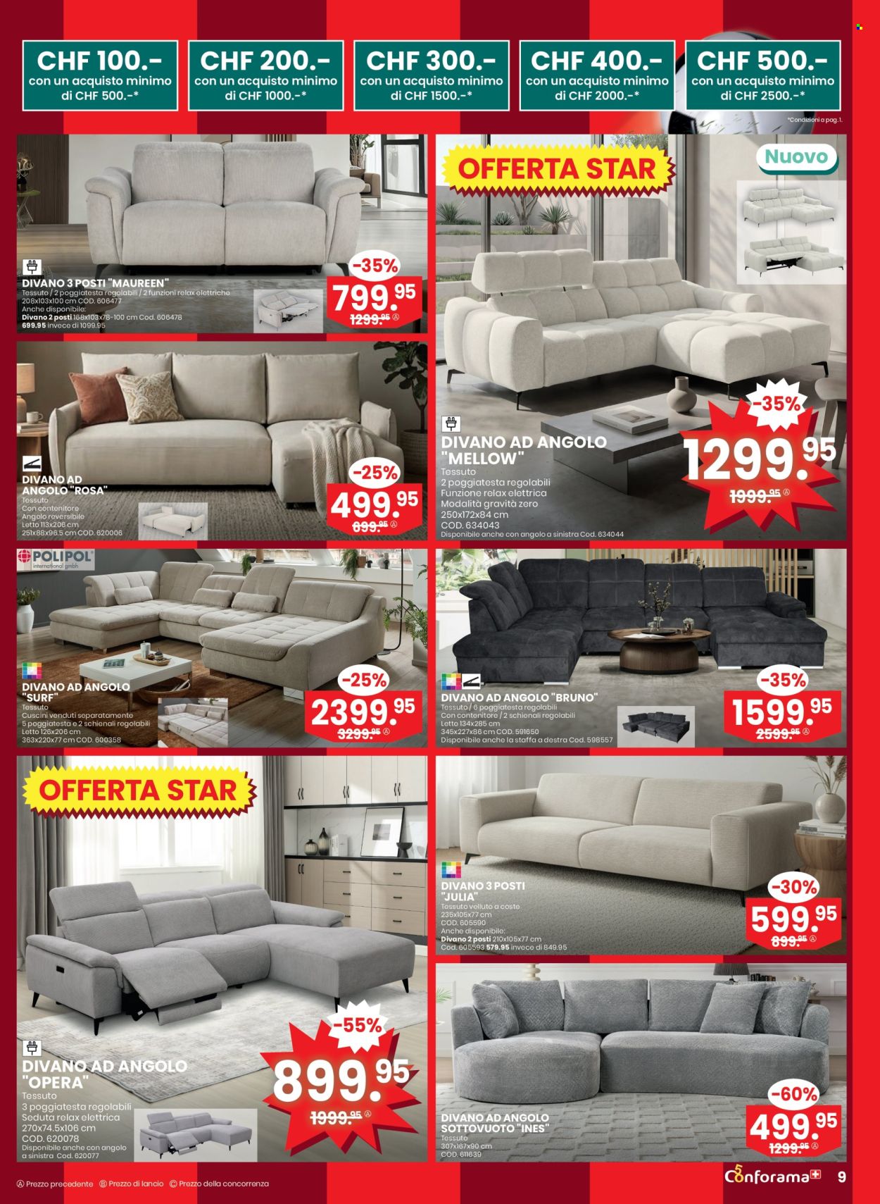 Volantino Conforama - 27.5.2026 - 9.6.2026. Pagina 9. Pagina 9