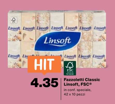 Fazzoletti Classic Linsoft, FSC®