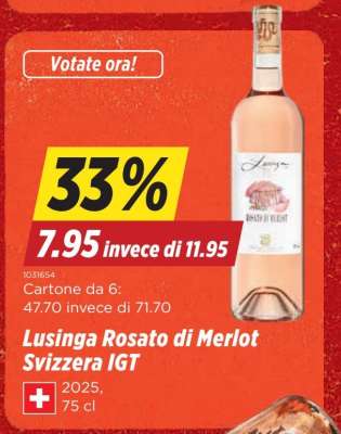 Lusinga Rosato di Merlot Svizzera IGT