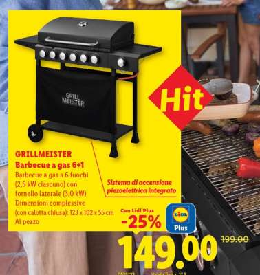GRILLMEISTER Barbecue a gas 6+1