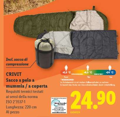 CRIVIT Sacco a pelo a mummia / a coperta