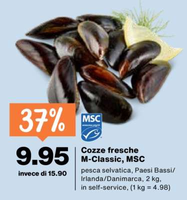 Cozze fresche M-Classic, MSC
