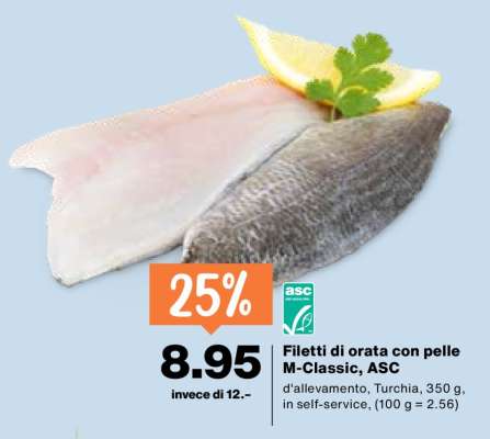 Filetti di orata con pelle M-Classic, ASC
