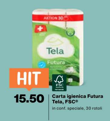Carta igienica Futura Tela, FSC®