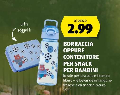 BORRACCIA OPPURE CONTENITORE PER SNACK PER BAMBINI