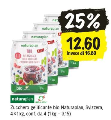 Zucchero gelificante bio Naturaplan, Svizzera