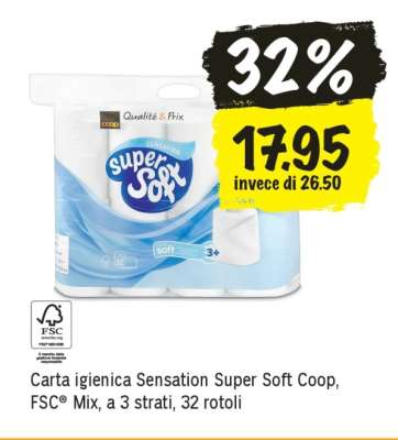 Carta igienica Sensation Super Soft Coop
