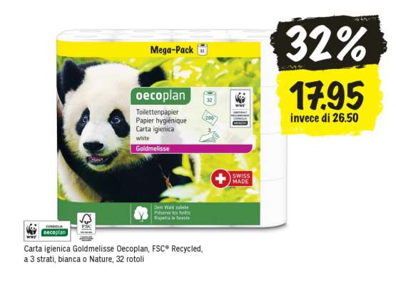 Carta igienica Goldmelisse Oecoplan