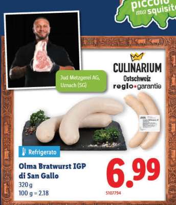 Olma Bratwurst IGP di San Gallo