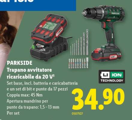PARKSIDE Trapano avvitatore ricaricabile da 20 V