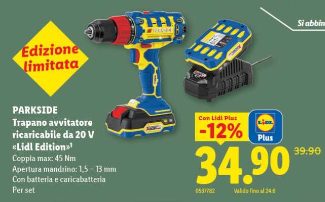 PARKSIDE Trapano avvitatore ricaricabile da 20 V «Lidl Edition»