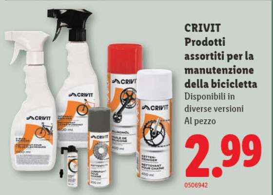 CRIVIT Prodotti assortiti per la manutenzione della bicicletta